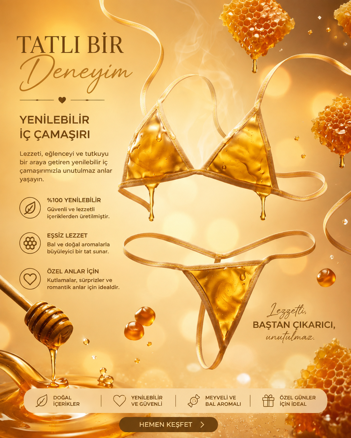 Yenilebilen İç Çamaşırı Alt ve Üst Takım