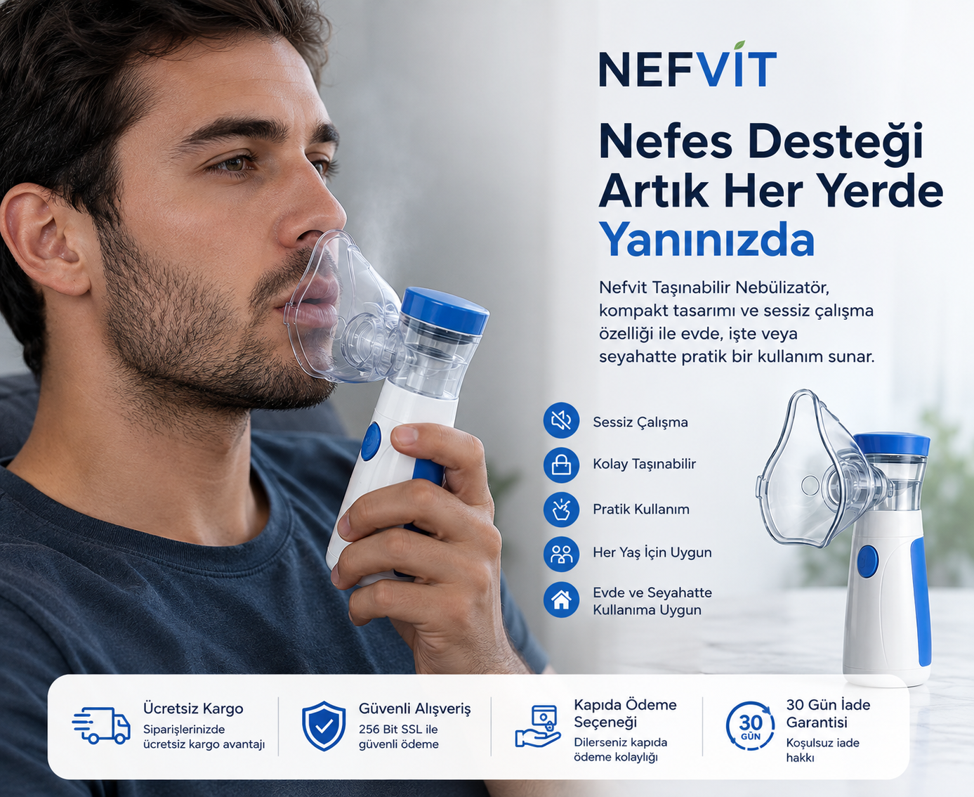 Nefvit AirCare Taşınabilir Nebülizatör